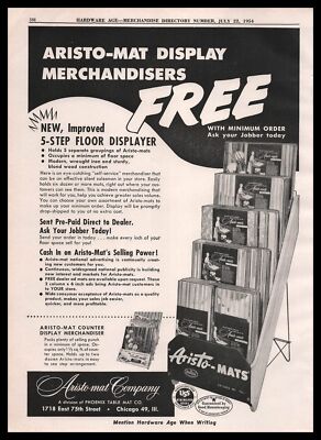 1954 Aristo-Mat Co. Chicago IL Phoenix Table Mats Store Display Vintage Print Ad