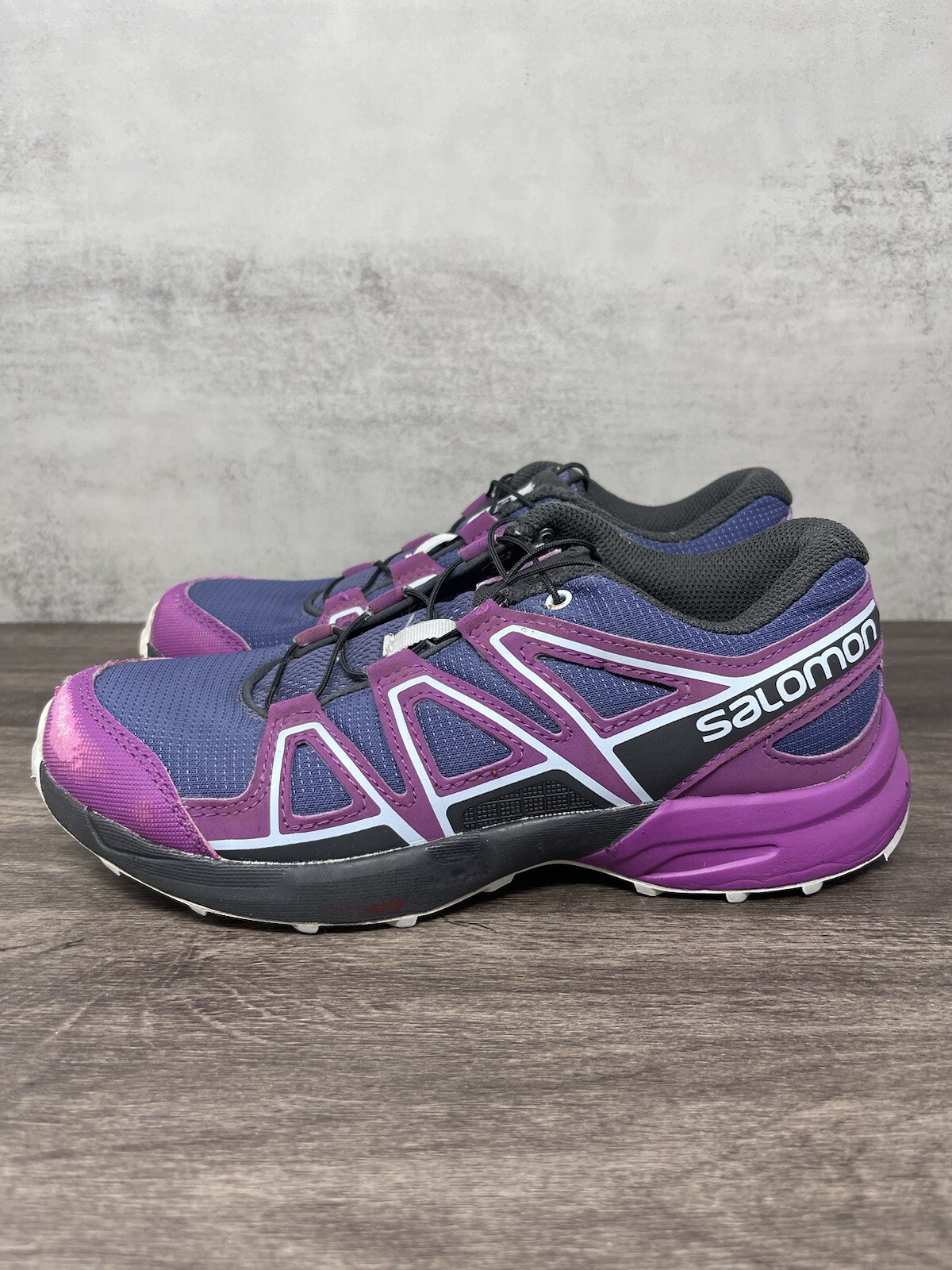 Scarpe Salomon bambino taglia 3 velocità cross trail running viola nero