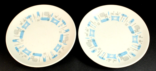 Royal China BLUE HEAVEN Cups & Saucers * Set of 4 * plus MCM Atomic Age V. NICE - Picture 2 of 3