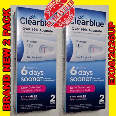 Clearblue Early Detection Pregnancy Test 6 Days Sooner 2Tests 2PKS EX08/2026