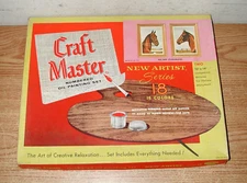 VINTAGE 1962 CRAFT MASTER NEW ARTIST NUMBERED OIL PAINTING SET SERIES 18, HORSES