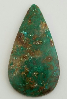 One Large Pear Shaped 100% Genuine Green  Persian Turquoise Cabochon 26.5x48.5mm