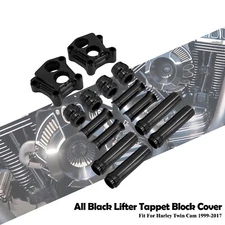 Black Pushrod Tube Lifter Tappet Block Cover For Harley Touring Twin Cam 99-2017