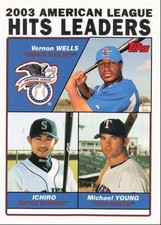 2004 Topps Vernon Wells/Ichiro/Michael Young Toronto Blue Jays/Seattle