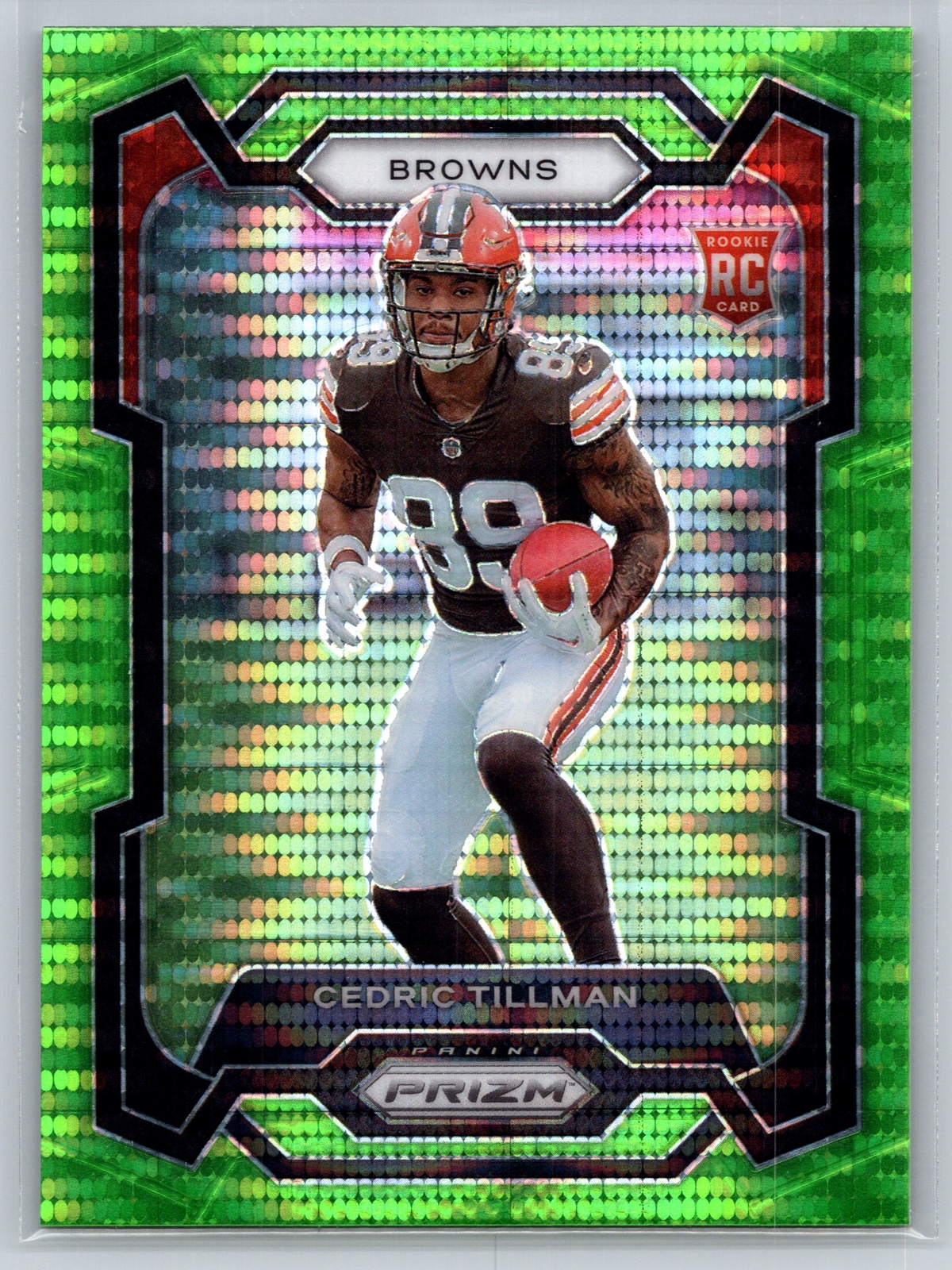 2023 Panini Prizm #321 CEDRIC TILLMAN Neon Green Pulsar Rookie