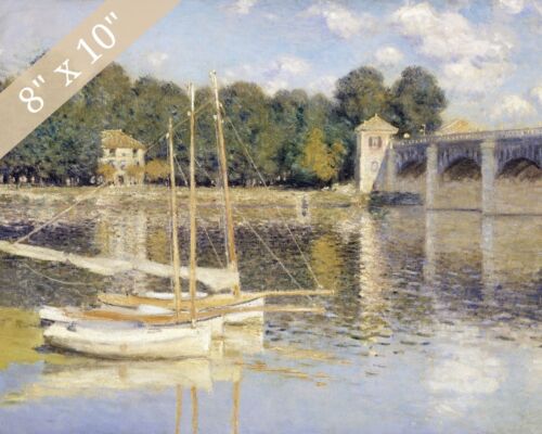 Claude Monet The Argenteuil Bridge Painting Giclee Print 8x10 on Fine Art Paper - Picture 1 of 3