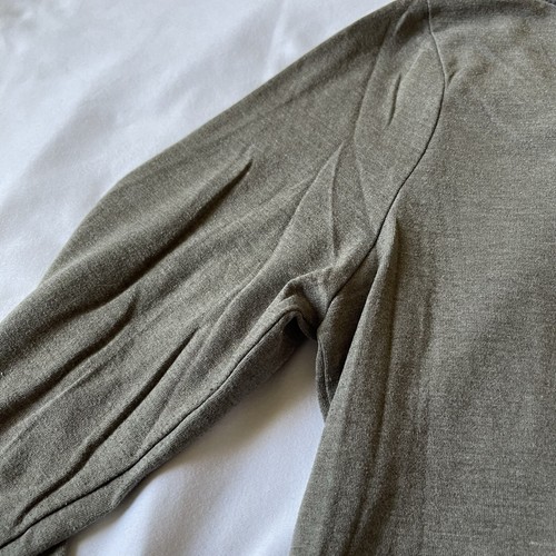 Banana Republic Top M Grey Ruffle Long Sleeve Layer Trim Asymmetric Tunic Shirt - Picture 15 of 17