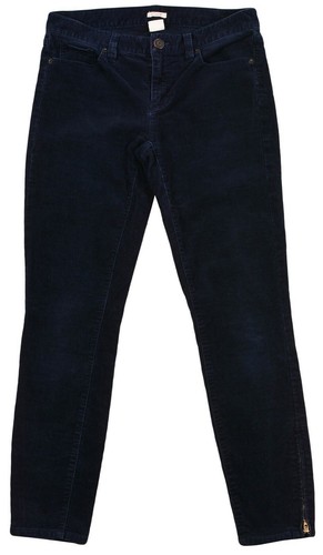 J.Crew Slim Fit Corduroy Pants Women's Size 27 Tapered Navy Dark Blue Trousers - Picture 2 of 9
