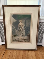 Louis Icart "Manon" Original Copper Plate Etching, Signed, Artist Proof.