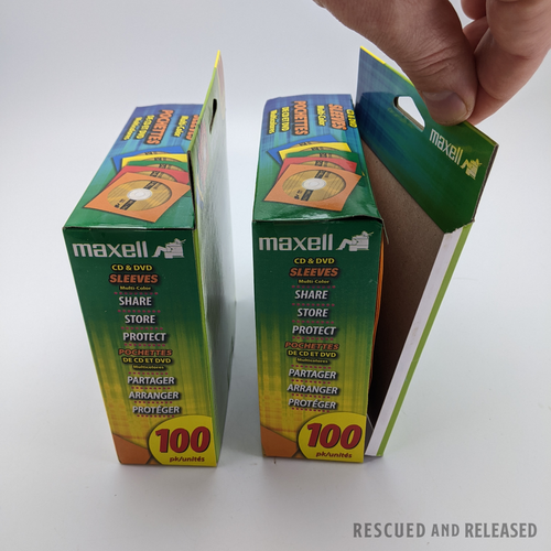 2x Maxell 190132 cd-403 cd/DVD Paper Sleeves-Clear Windows 200 count Asst Colors - Picture 8 of 8