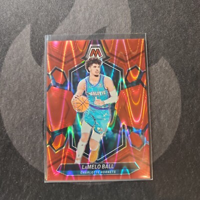 2023-24 Panini Mosaic LaMelo Ball Red Seismic Prizm /299 #122 Hornets