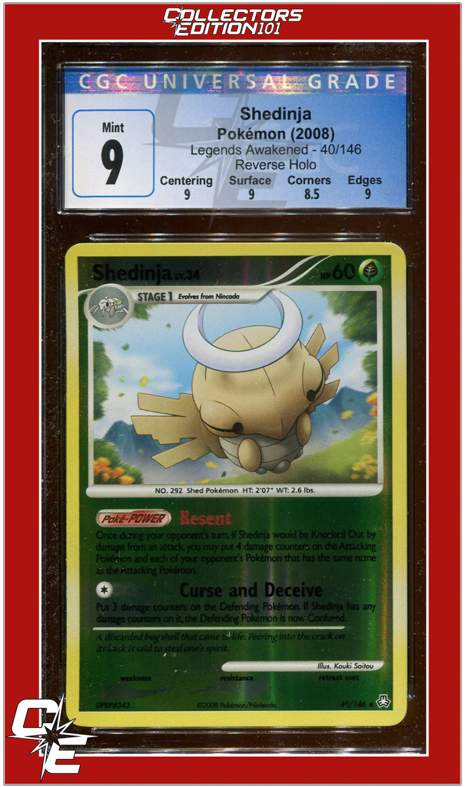 Legends Awakened 40 Shedinja Reverse Holo CGC 9 - Subgrades