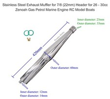 Stainless Steel Exhaust Muffler Pipe for 7/8 ...