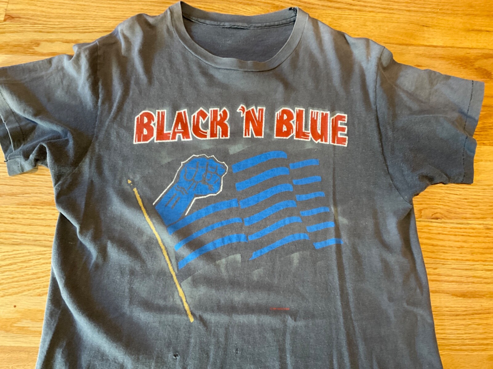 Camicia Vintage Nera N Blu Poison Skid Fila Motley Crue Screen Stars