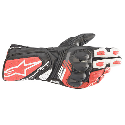 Alpinestars SP-8 V3 Motorradhandschuhe schwarz weiß hellrot