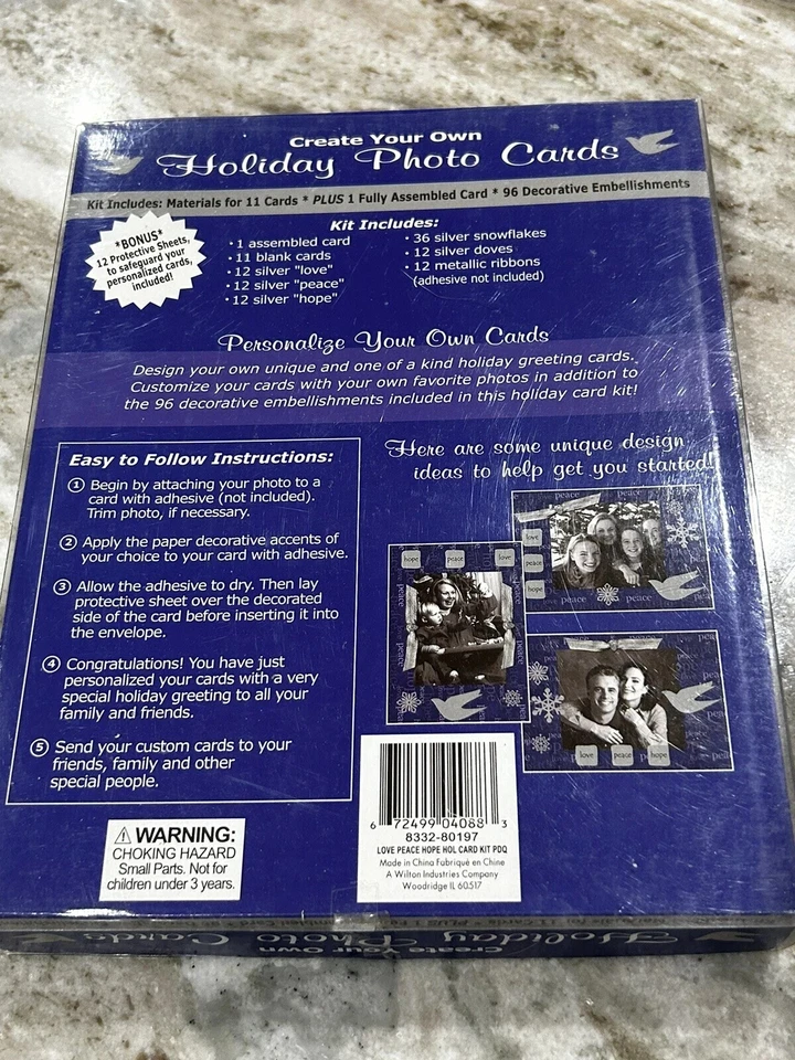 Love peace hope holiday card kit create your own Christmas holiday photo cards - Image 2 of 2