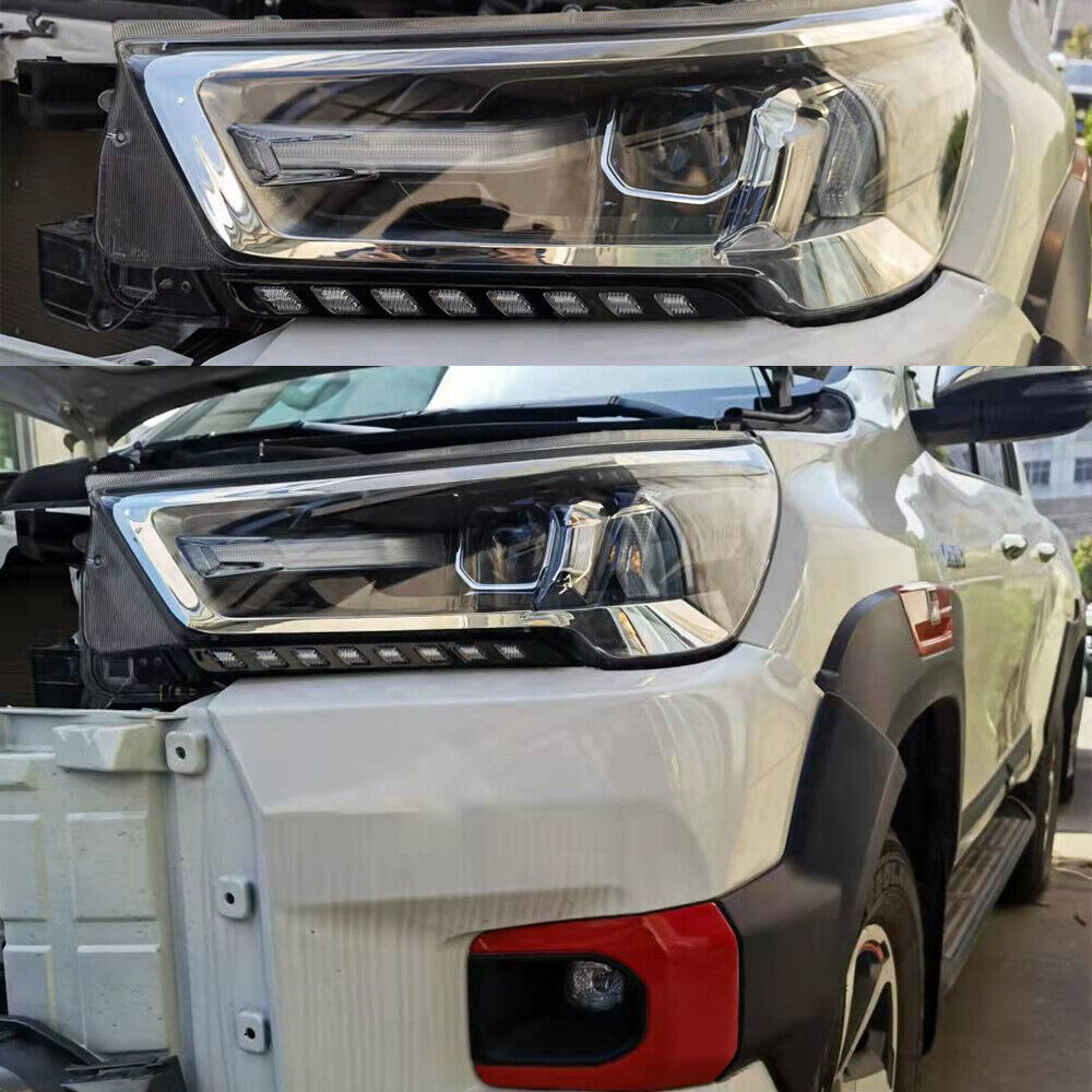 For Toyota Hilux Revo 2020 2021 LED DRL Daytime Running Light w/ Dynamic  Turn