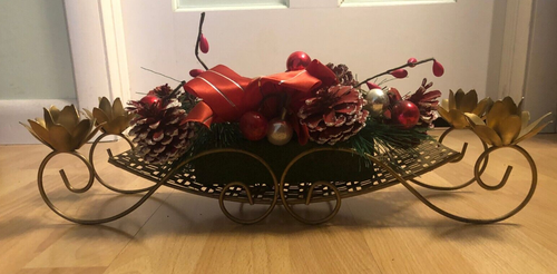 VINTAGE CHRISTMAS CENTERPIECE MID CENTURY CANDLE HOLDER HOLIDAY DISPLAY MCM - Picture 2 of 6