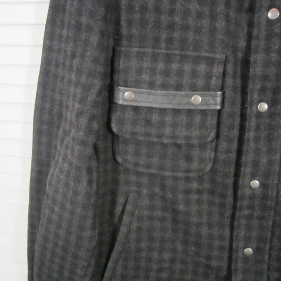 What Comes Around Goes Around 女式羊毛皮革 Snap 夹克 M 码 — 第 3/4 张图片