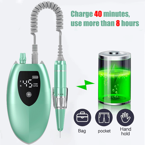 45000 U/min Wiederaufladbare Nagelbohrmaschine mit LCD Geräuscharmer Profi Nagelpolierer USA - Bild 8 von 13
