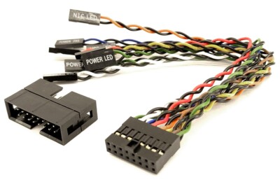 Supermicro Front Panel 16-Pin Split Cable Power LED Reset Switch Kabel 16-polig