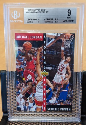 Michael Jordan Scottie Pippen 92-93 Upper Deck #62 Scoring Threats