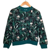 Kenzo Paris Unisex Kids Embroidered Crewneck Sweatshirt Green Safari Size 12 NWT