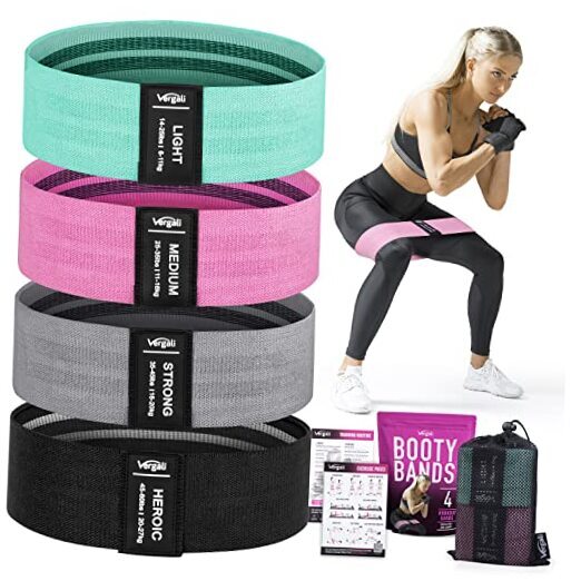 Aqua Pink Grey Black Resistance Bands for Workouts and Exercise Training