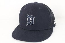 New Era Old English D Detroit Tigers Baseball Fitted Trucker Hat Cap Blue 6 7/8