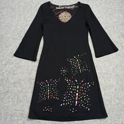 Desigual Womens Dress Size S-M Stretch Viscose Jersey Ripped Butterfly  Effect | eBay UK