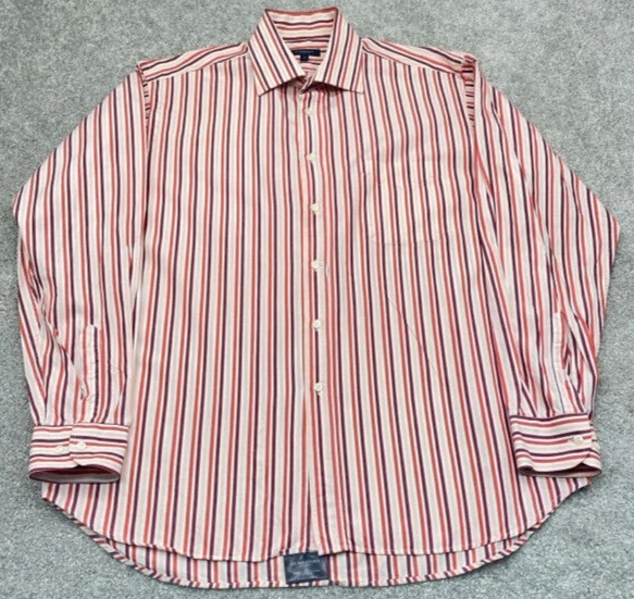 Camicia uomo Burberry London manica lunga grande a righe con bottoni made in France