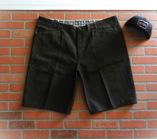 FB COUNTY 1$T Chocolate Denim YKK CREASED Goth Vintage $kate BROWN Shorts HEAT - Picture 4 of 24