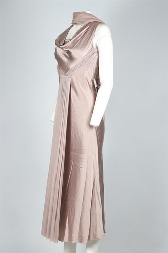 AMANDA WAKELEY GREY SILK MAXI DRESS AND SCARF UK 8 - Picture 3 of 4