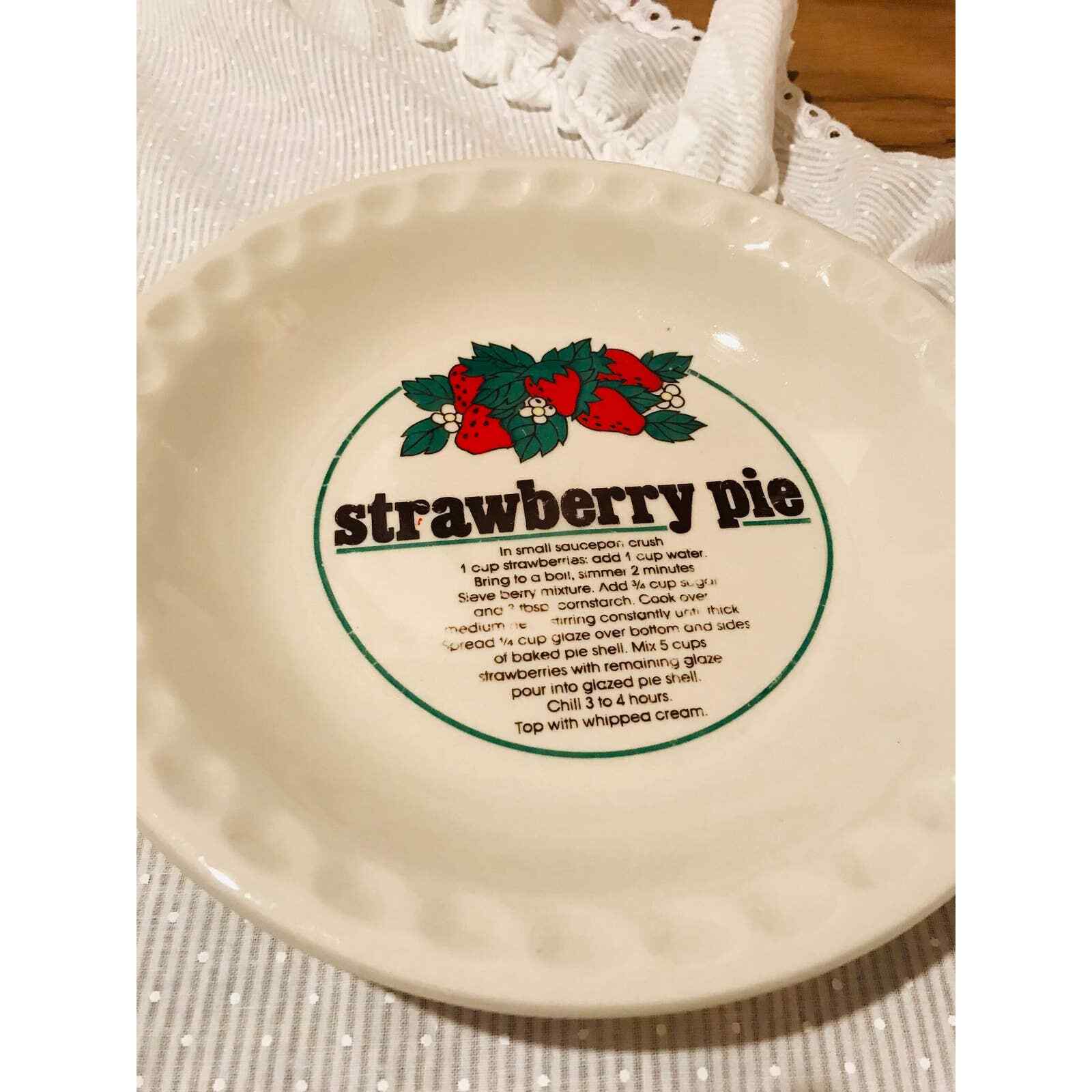 Vintage Strawberry Pie Baking Dish / Recipe Pie Dish eBay