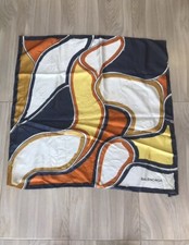 Balenciaga Multicolored Abstract Square Silk Scarf 30x30 Inches Made In Italy