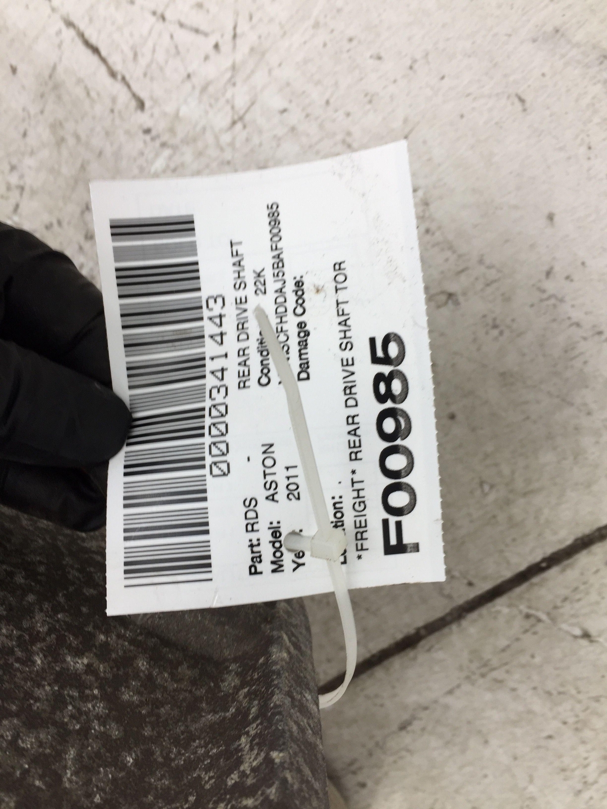 2011-2020 ASTON MARTIN RAPIDE REAR DRIVE SHAFT TORQUE TUBE OEM