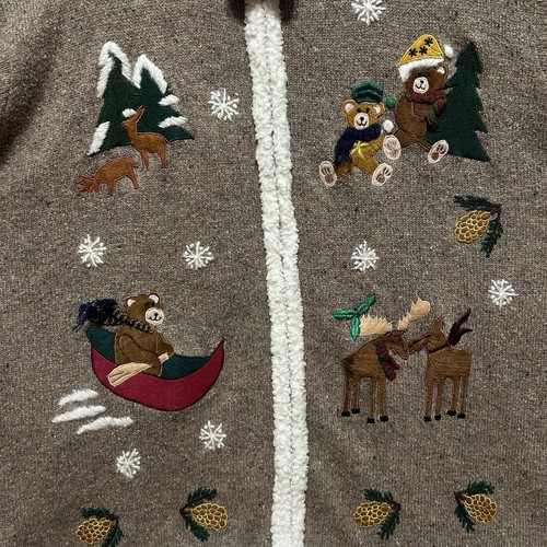 Zitronengras Pullover Damen 4X braun Weihnachten Reißverschluss Kapuze Applikation - Bild 5 von 7