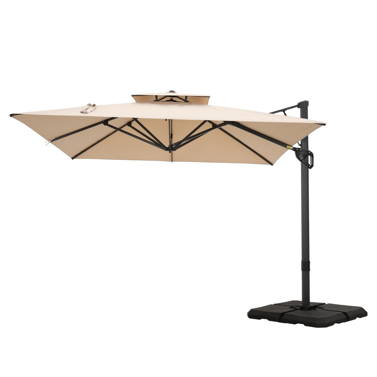 bed bath and beyond solar patio umbrella Polytrends 10 Ft. Solar Power Lighted Patio Umbrella with Base Stand Grey Stripe