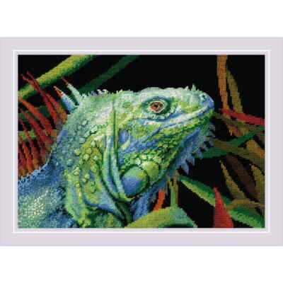Riolis Kreuzstich Stickpackung ''Leguan'', Zählmuster, 30x21cm