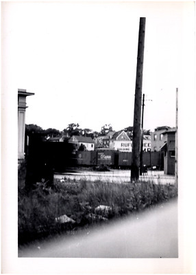 Train on Commercial Street Portland Maine Rufus Deering Lumber Sign 1940s Photo
