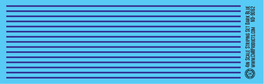 HO Scale - Scale Striping Set 4in Dark Blue