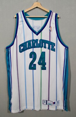 Vintage Jamal Mashburn Charlotte Hornets Champion Pro Cut Game