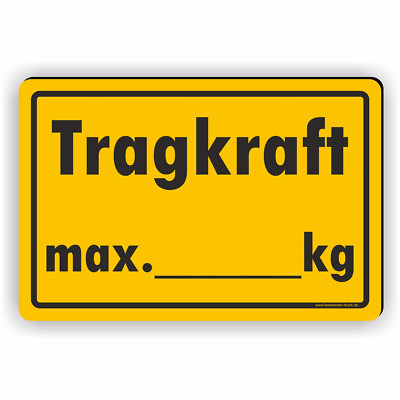 LOAD CAPACITY / LOAD CAPACITY with weight specification (max. Kg) Sign / Sticker