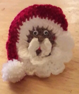 Afro schwarzer Weihnachtsmann, Weihnachtsmann Baumschmuck gehäkelt gestrickt, Wolle, Geschenk 