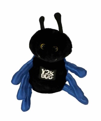 Y2K Bug Plush 6  Image Masters Blue Black stuffed animal beanbag toy