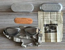 Rare Vintage 1930s Protector Aviator Goggles by Giuseppe Ratti – Original Case