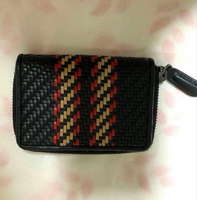 Ermenegildo Zegna Wallet Card Case Leather Slim Credit Card Holder
