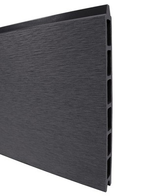 WPC Sichtschutz Zaun Steckzaun Paneel Brett Anthrazit System 183,6 x 21 x 2 cm