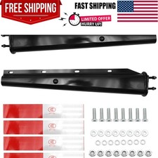 Black Straight Spring Loaded Mud Flap Hanger for Semi Trucks 2-1/2" Bolt Spac...