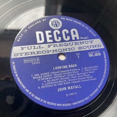 John Mayall  Looking Back 1969 Uk Decca Skl 5010 VINYL ONLY !! Ex
